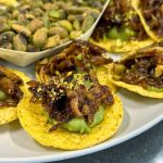 'Pulled' BBQ Mushroom Bites with Whipped Avocado + Jalapeno Lime Pistachios