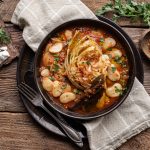 Braised Giant Beans (Lima) with Cabbage