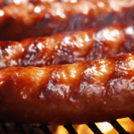 Grilled Kielbasa with Raspberry-Pickled Onions